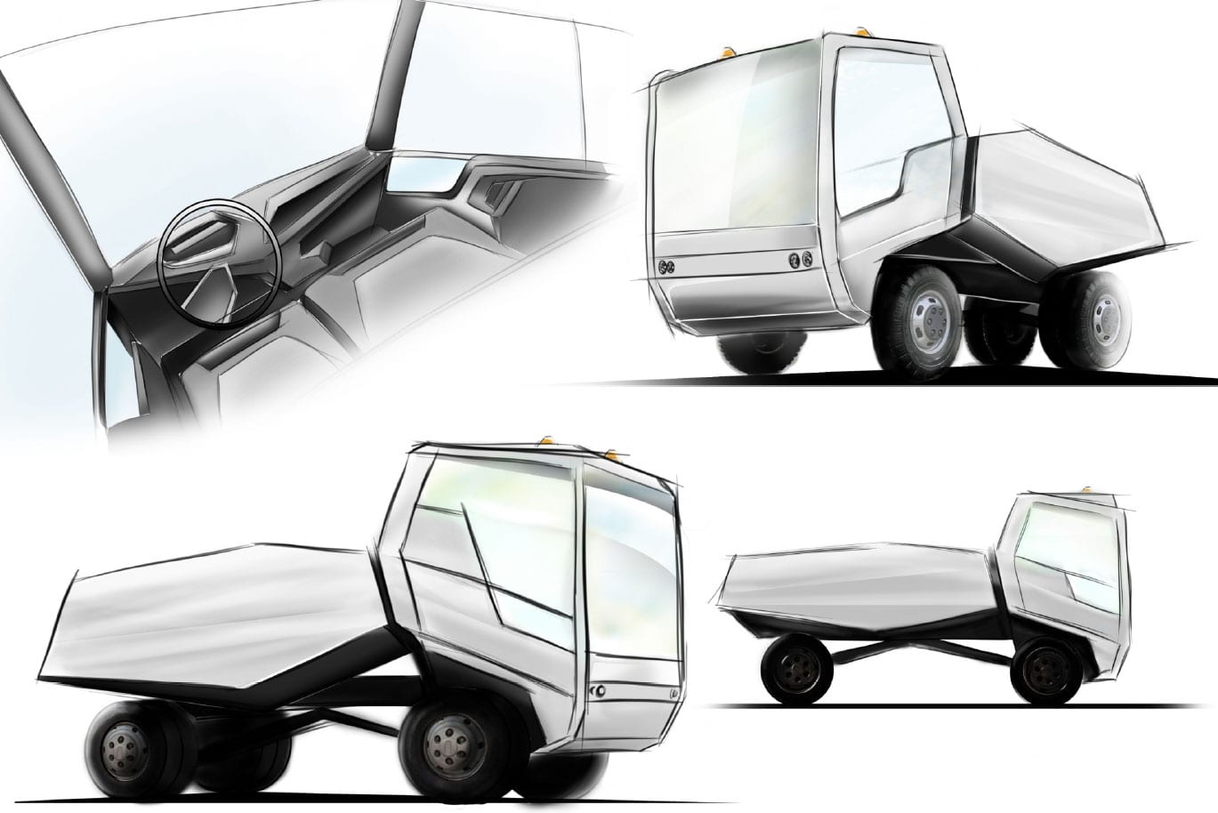 Designové skici vozu ENVIEL